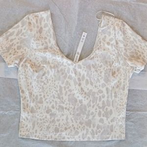 Lululemon Align TM Tee, 10/38", Cheetah Camo Antique White Multi